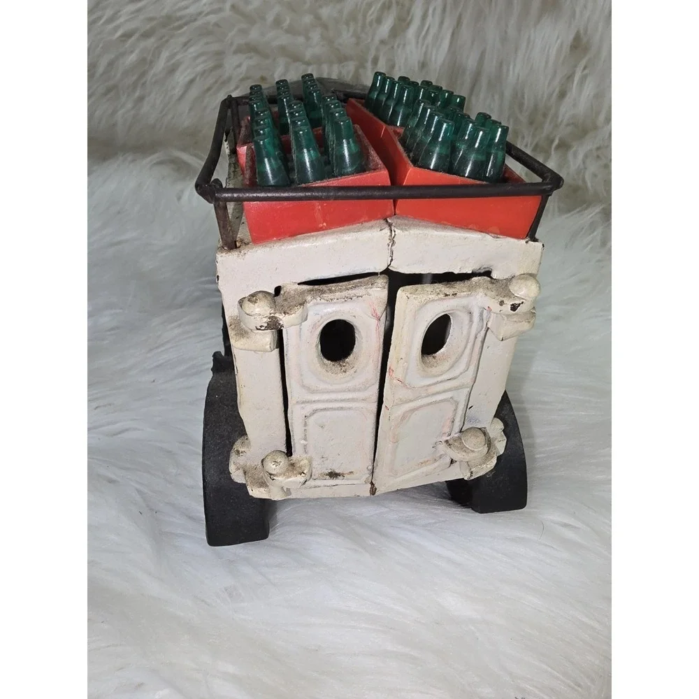 Vintage Coca-Cola Cast Iron Delivery Truck, Red & White—Rare w/ Crates HEAVY!